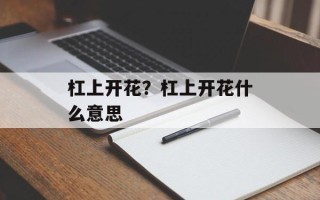 杠上开花？杠上开花什么意思