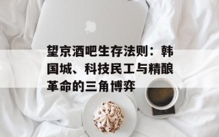 望京酒吧生存法则：韩国城、科技民工与精酿革命的三角博弈