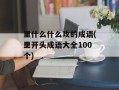里什么什么攻的成语(里开头成语大全100个)