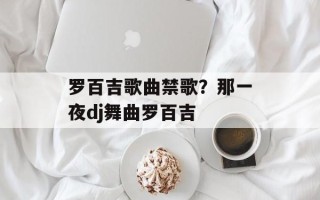 罗百吉歌曲禁歌？那一夜dj舞曲罗百吉