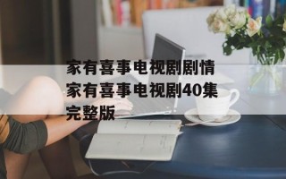 家有喜事电视剧剧情 家有喜事电视剧40集完整版