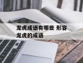 龙虎成语有哪些 形容龙虎的成语