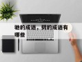 驰的成语，劈的成语有哪些