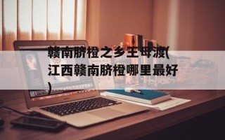 赣南脐橙之乡王母渡(江西赣南脐橙哪里最好)