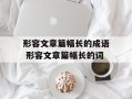 形容文章篇幅长的成语 形容文章篇幅长的词