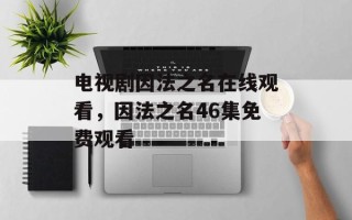 电视剧因法之名在线观看，因法之名46集免费观看