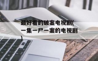 最好看的破案电视剧(一集一尸一案的电视剧)