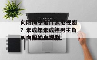 向阳梅子是什么电视剧？未成年未成熟男主角叫向阳的电视剧