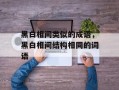 黑白相间类似的成语，黑白相间结构相同的词语