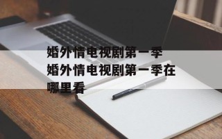 婚外情电视剧第一季 婚外情电视剧第一季在哪里看