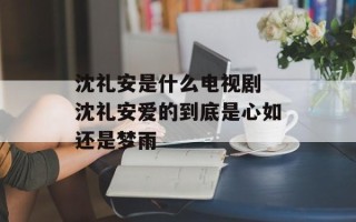 沈礼安是什么电视剧 沈礼安爱的到底是心如还是梦雨