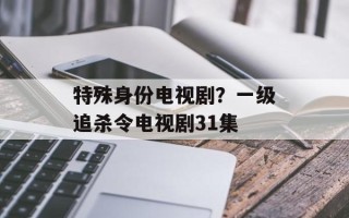 特殊身份电视剧？一级追杀令电视剧31集