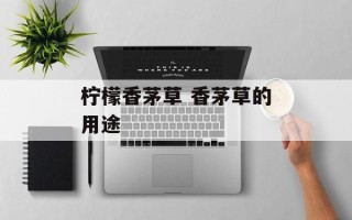 柠檬香茅草 香茅草的用途