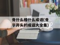 骨什么相什么成语(骨字开头的成语大全集)