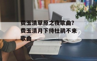 费玉清草原之夜歌曲？费玉清月下待杜鹃不来歌曲