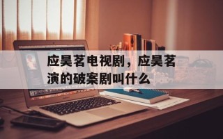 应昊茗电视剧，应昊茗演的破案剧叫什么