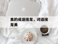 美的成语接龙，词语接龙美