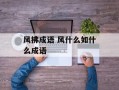 风拂成语 风什么如什么成语