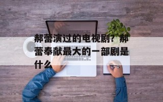 郝蕾演过的电视剧？郝蕾奉献最大的一部剧是什么