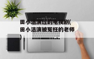 田小洁演过的电视剧(田小洁演被冤枉的老师)