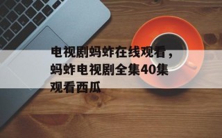 电视剧蚂蚱在线观看，蚂蚱电视剧全集40集观看西瓜