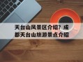 天台山风景区介绍？成都天台山旅游景点介绍