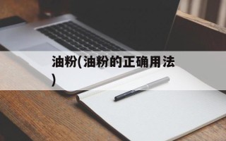 油粉(油粉的正确用法)