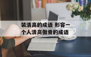 装清高的成语 形容一个人清高傲骨的成语