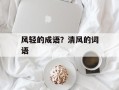 风轻的成语？清风的词语