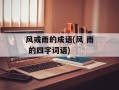 风或雨的成语(风 雨 的四字词语)