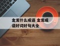 金龙什么成语 金龙成语好词好句大全