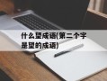 什么望成语(第二个字是望的成语)