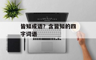 皆知成语？含皆知的四字词语