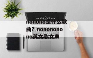 nonono是什么歌曲？nonononono英文歌女声