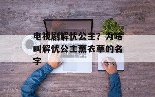 电视剧解忧公主？为啥叫解忧公主薰衣草的名字