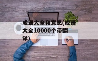 成语大全和意思(成语大全10000个带翻译)