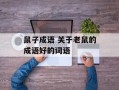 鼠子成语 关于老鼠的成语好的词语