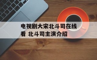 电视剧大宋北斗司在线看 北斗司主演介绍
