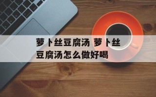 萝卜丝豆腐汤 萝卜丝豆腐汤怎么做好喝