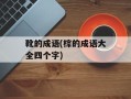 靴的成语(棕的成语大全四个字)