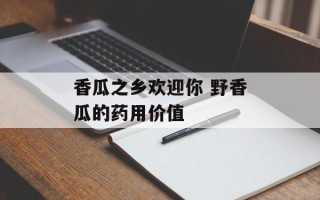 香瓜之乡欢迎你 野香瓜的药用价值